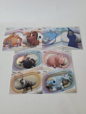 Lot of 8 2025 Topps Chrome Disney Cards Pumbaa Genie Marshmallow & More